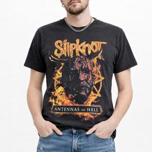 Slipknot Antennas To Hell Black Graphic Band Tee Shirt L Metalcore Grunge Alt